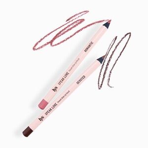 LYS Speak Love Lip Liner Pencil Duo in Devoted and Romantic Deep Brown Rose Pink